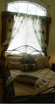 Custom drapes and bedding